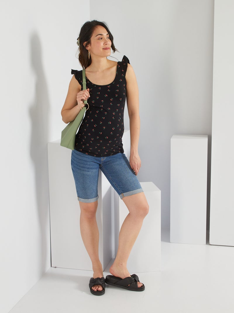 Bermudas premamá vaqueras AZUL - Kiabi