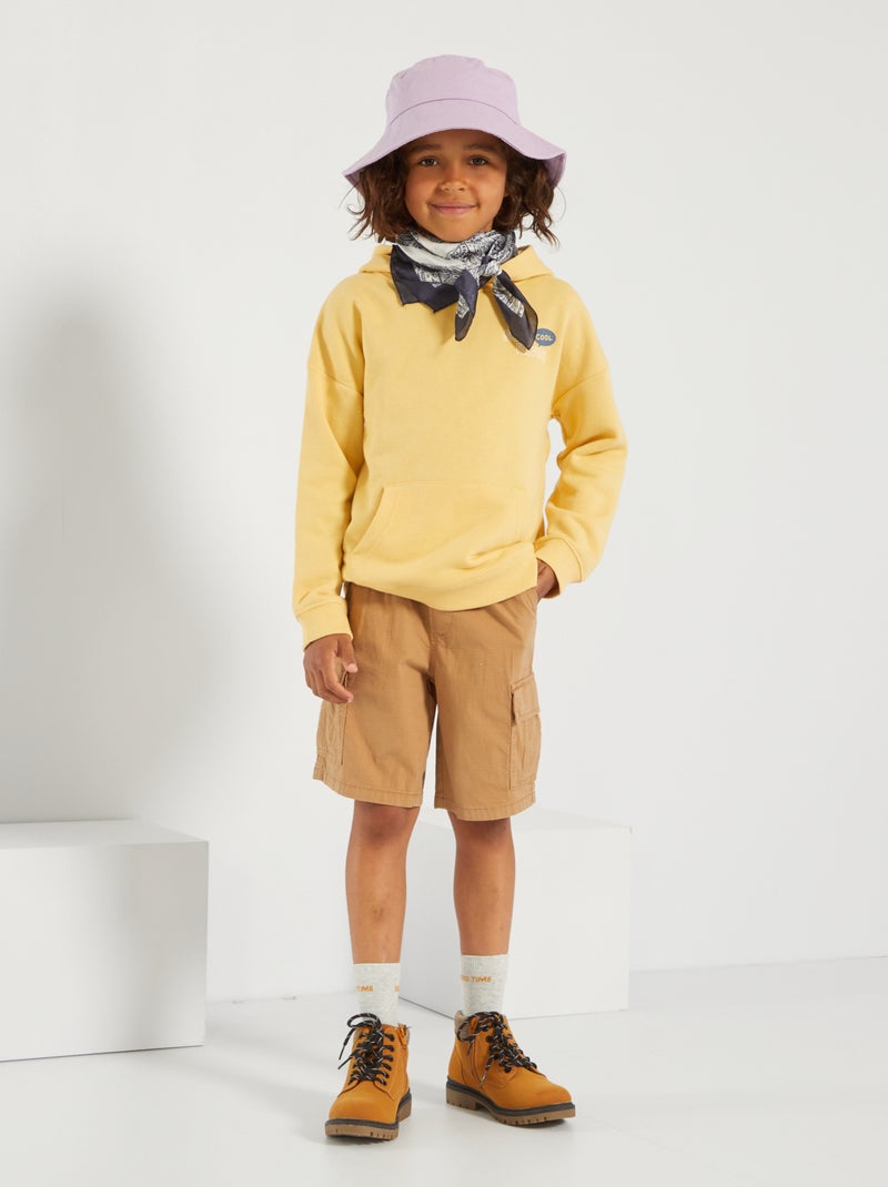 Bermudas rectas con bolsillos cargo BEIGE - Kiabi