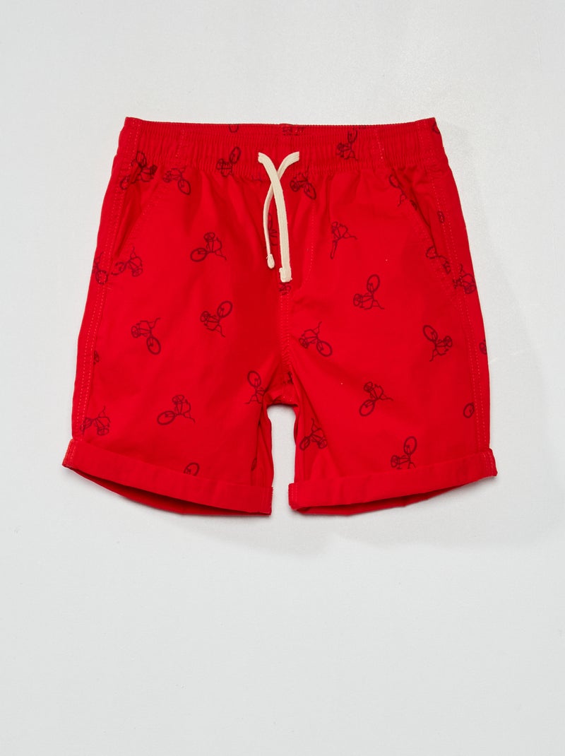 Bermudas rectas con estampado ROJO - Kiabi