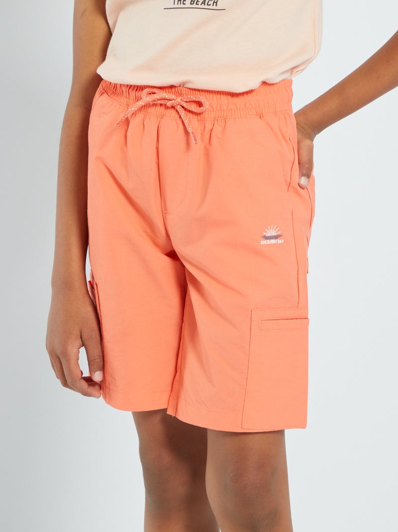 Bermudas rectas de nailon NARANJA - Kiabi