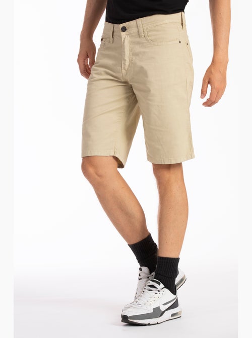 Bermudas relajadas de lona de algodón de corte recto GENESYX - Kiabi Bermudas relajadas de lona de algodón de corte recto GENESYX - Kiabi