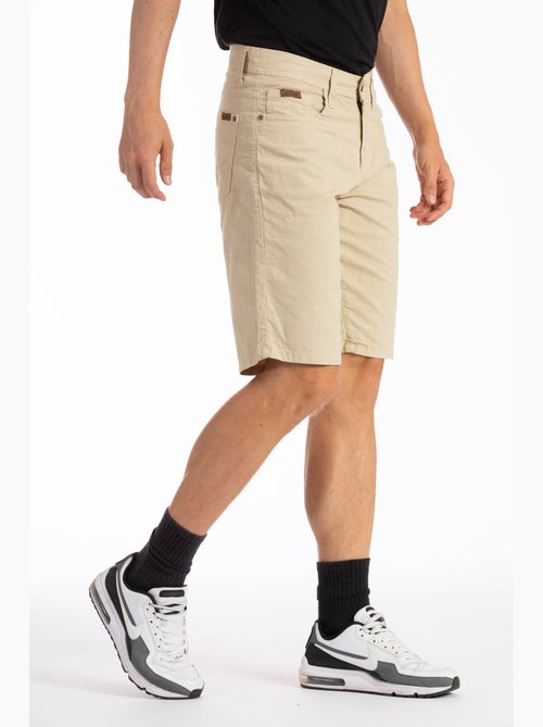 Bermudas relajadas de lona de algodón de corte recto GENESYX - Kiabi Bermudas relajadas de lona de algodón de corte recto GENESYX - Kiabi