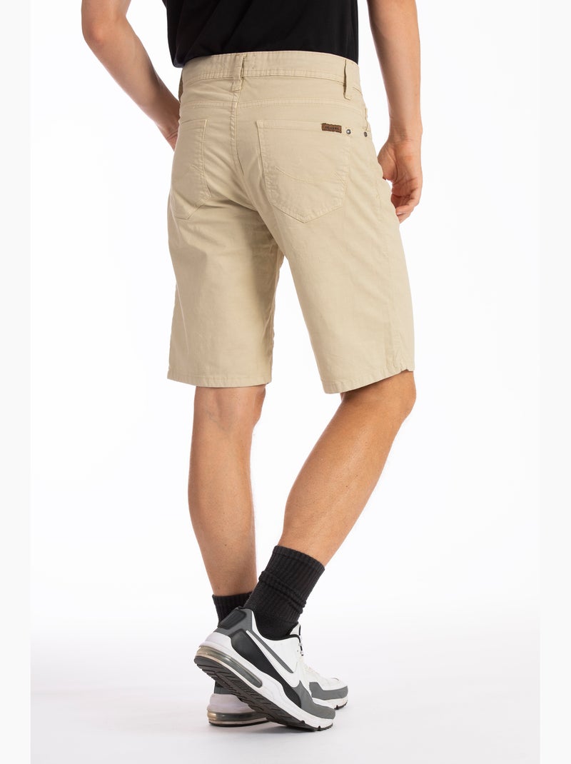 Bermudas relajadas de lona de algodón de corte recto GENESYX Beige - Kiabi
