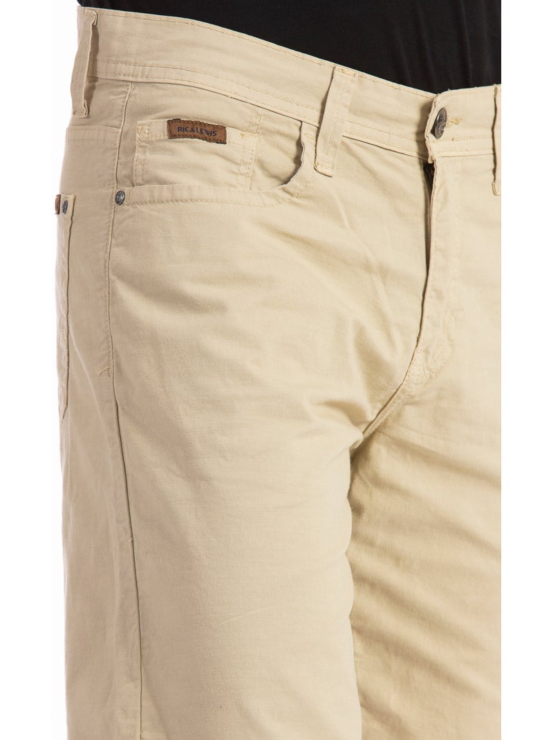 Bermudas relajadas de lona de algodón de corte recto GENESYX Beige - Kiabi