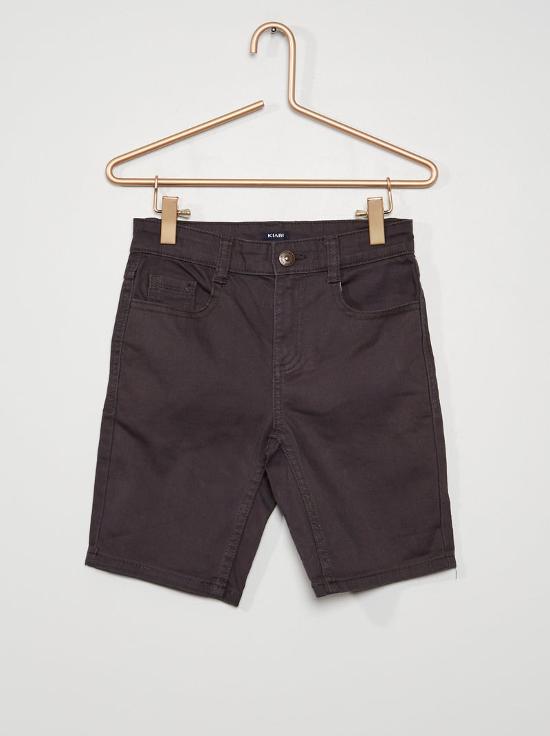Bermudas slim con 5 bolsillos gris oscuro - Kiabi