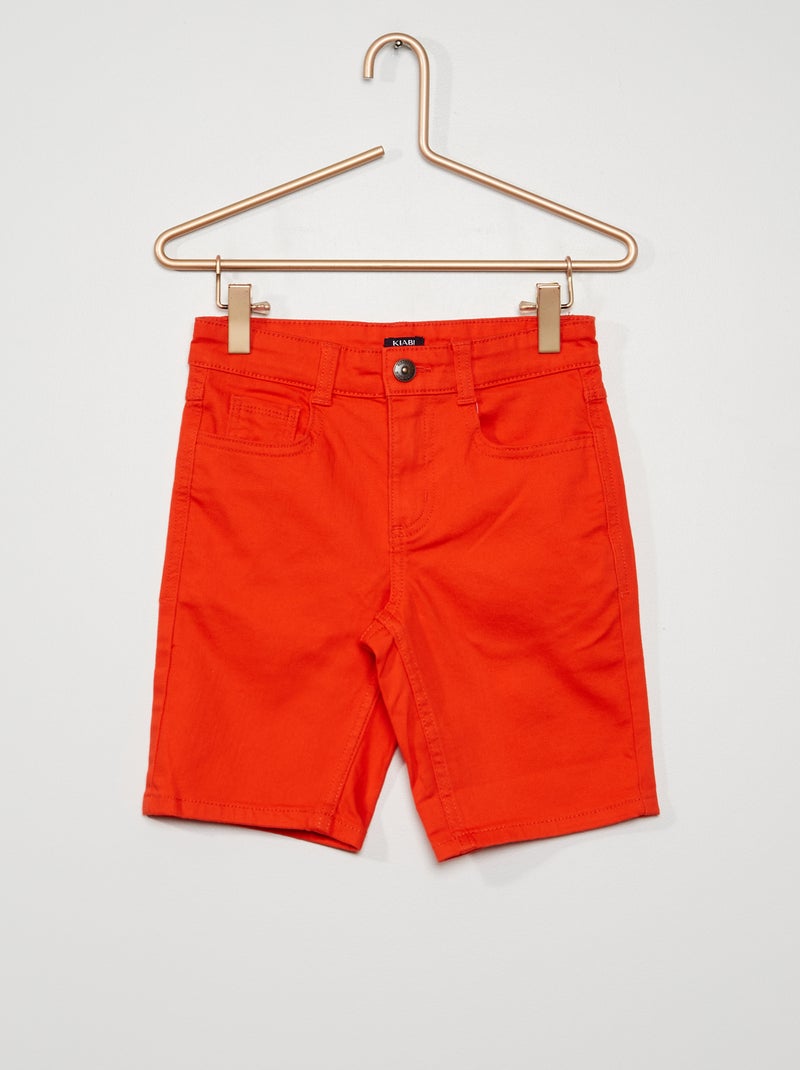 Bermudas slim con 5 bolsillos rojo - Kiabi