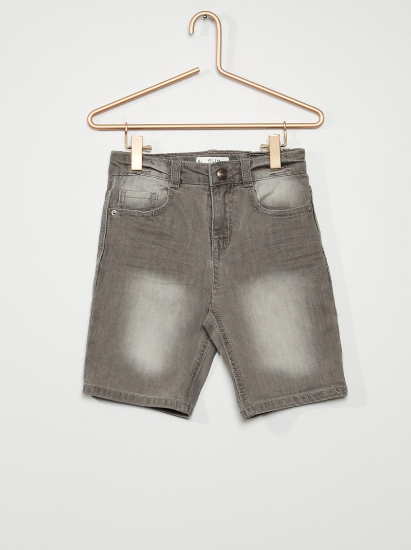 Bermudas slim vaqueras GRIS - Kiabi