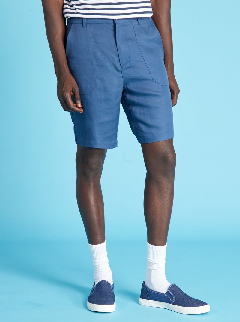 Bermudas tipo chino azul oscuro - Kiabi
