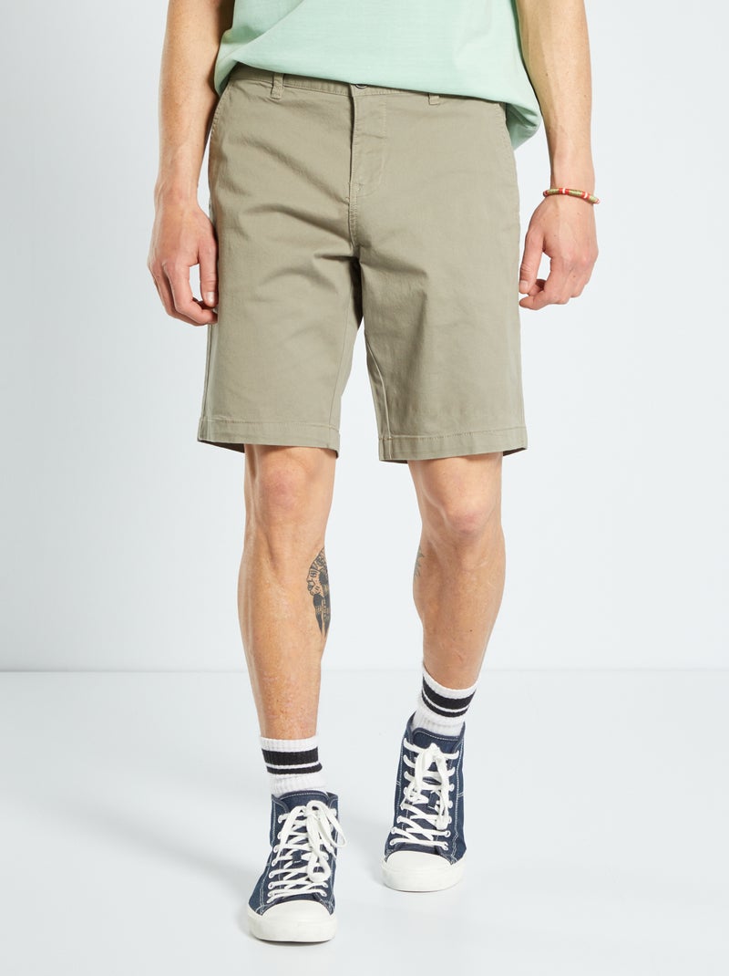 Bermudas tipo chino caqui castaño - Kiabi