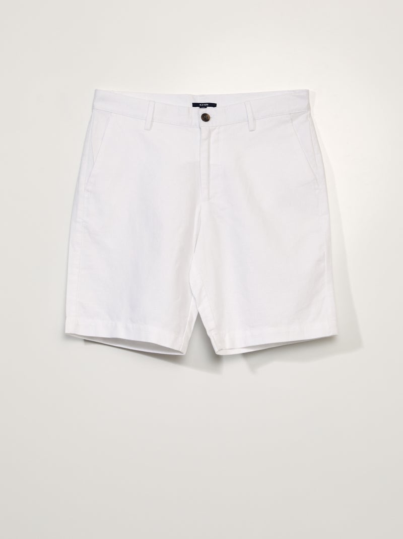 Bermudas tipo chino con lino blanco - Kiabi