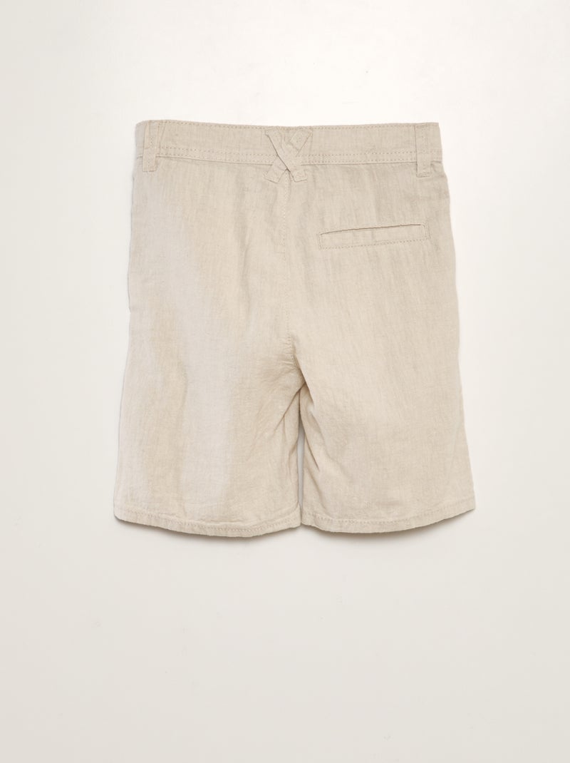 Bermudas tipo chino de lino BEIGE - Kiabi