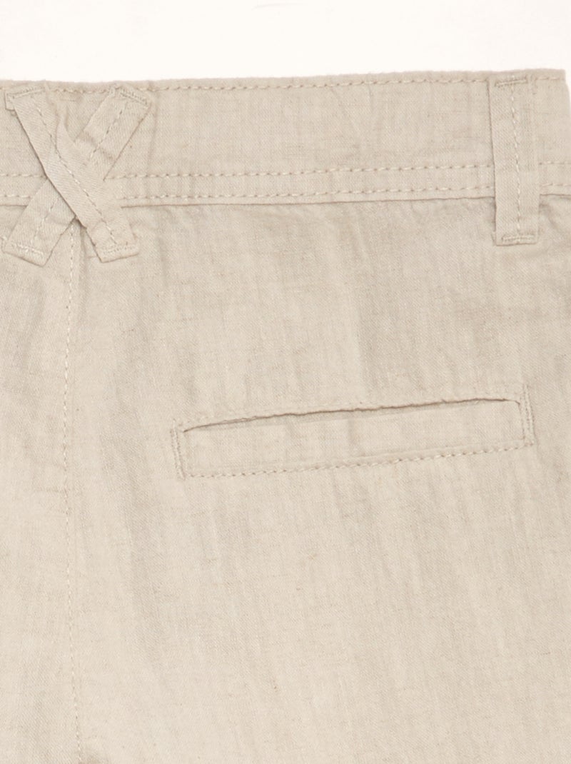 Bermudas tipo chino de lino BEIGE - Kiabi