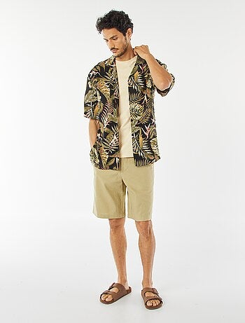 Bermudas tipo chino de mezcla de lino