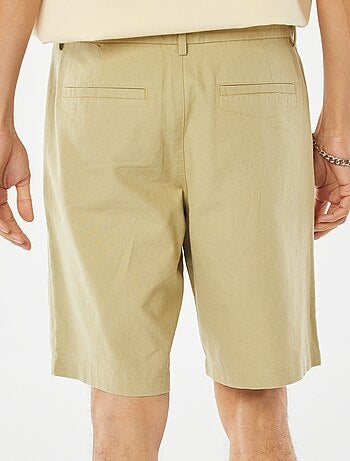 Bermudas tipo chino de mezcla de lino