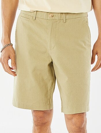 Bermudas tipo chino de mezcla de lino