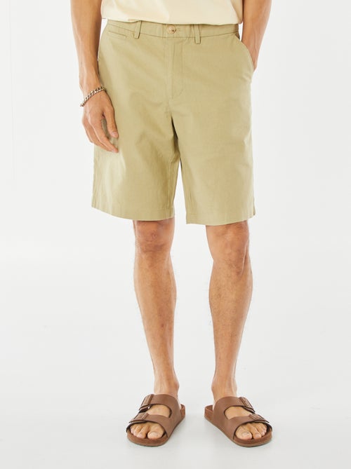 Bermudas tipo chino de mezcla de lino - Kiabi