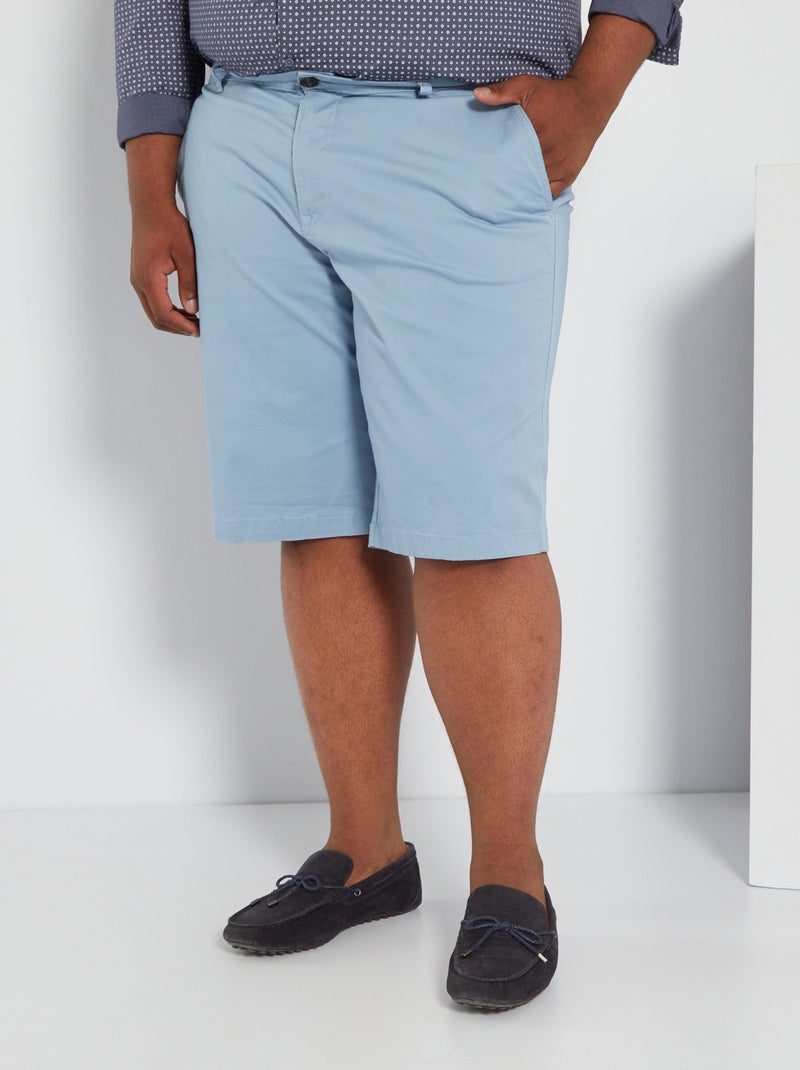 Bermudas tipo chino de sarga de algodón azul denim - Kiabi