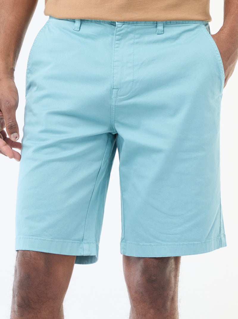 Bermudas tipo chino de sarga lisas Azul - Kiabi