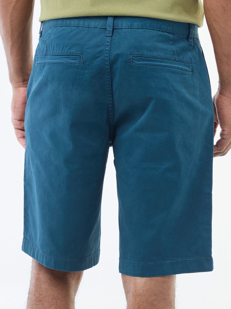Bermudas tipo chino de sarga lisas Azul - Kiabi