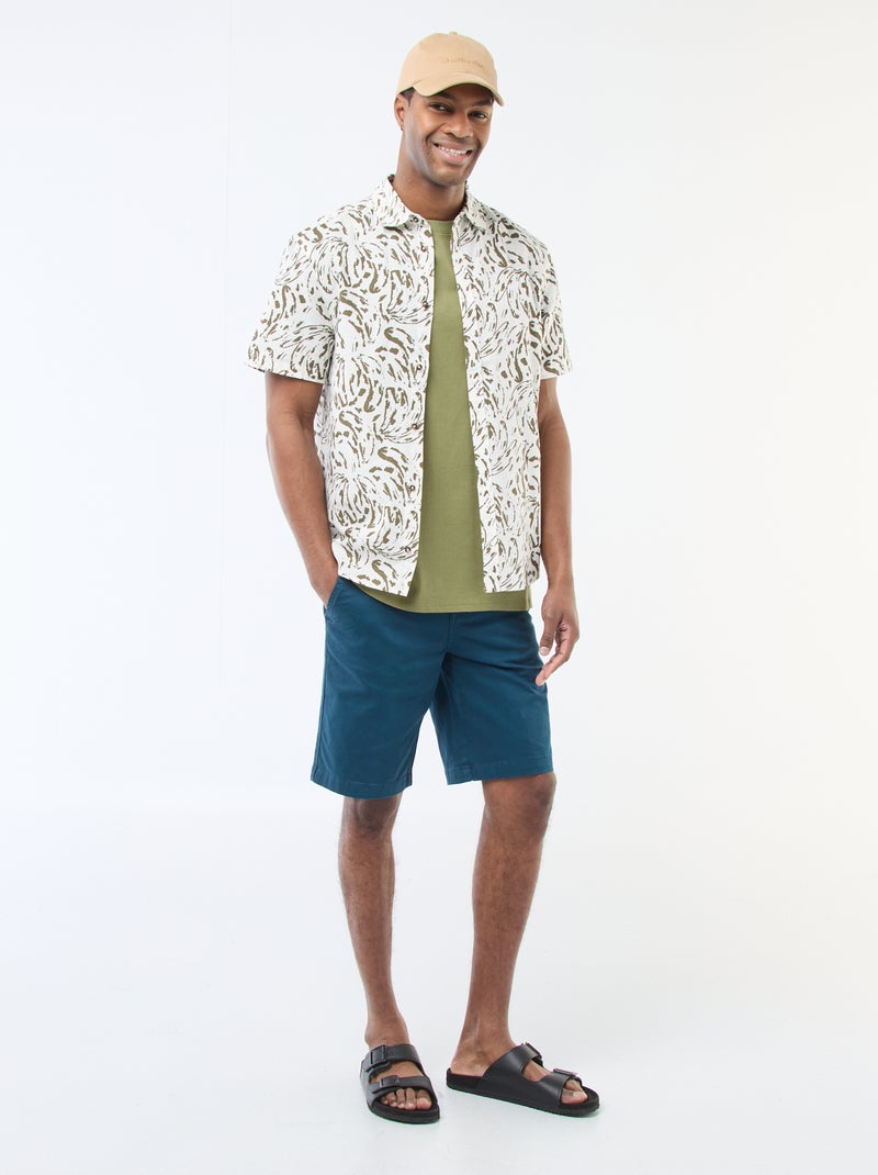 Bermudas tipo chino de sarga lisas Azul - Kiabi