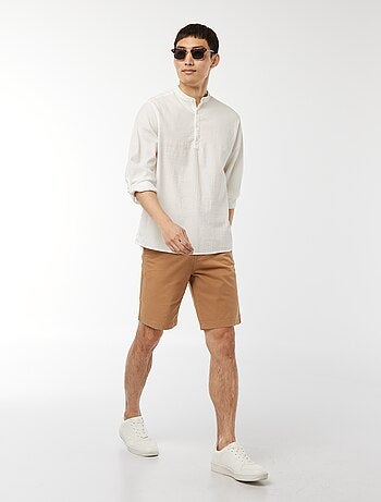 Bermudas tipo chino de sarga lisas