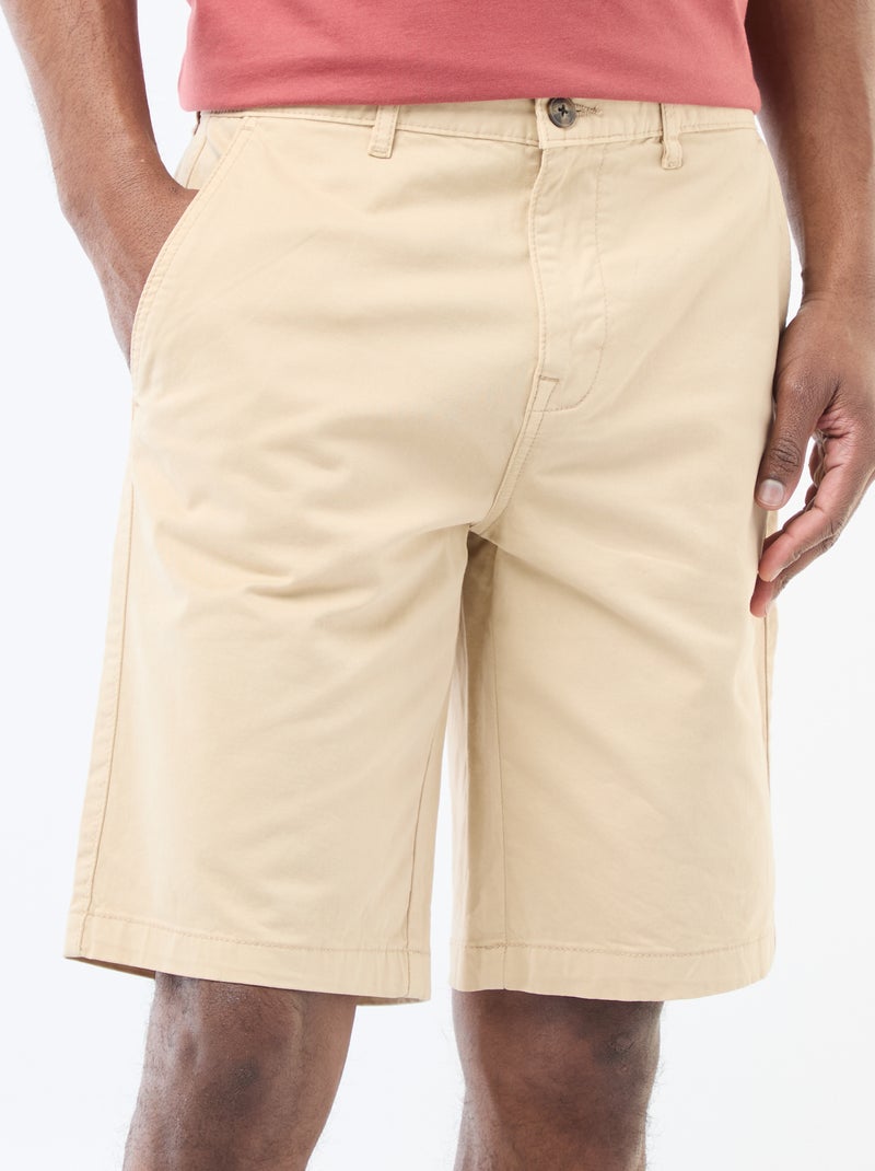 Bermudas tipo chino de sarga lisas Blanco - Kiabi