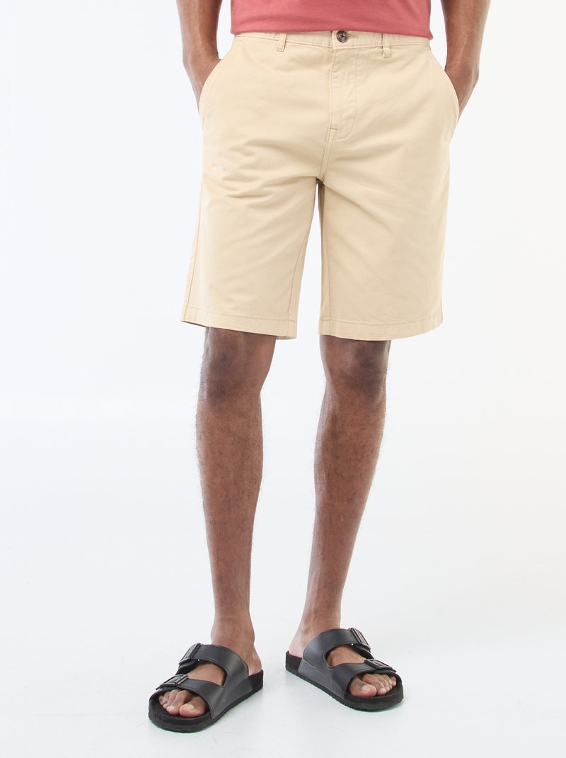 Bermudas tipo chino de sarga lisas Blanco - Kiabi