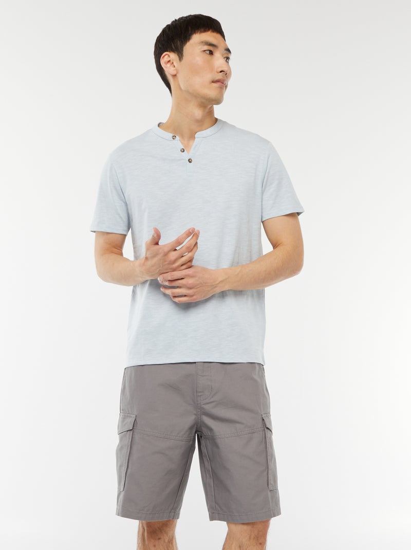 Bermudas tipo chino de sarga lisas multibolsillos gris - Kiabi