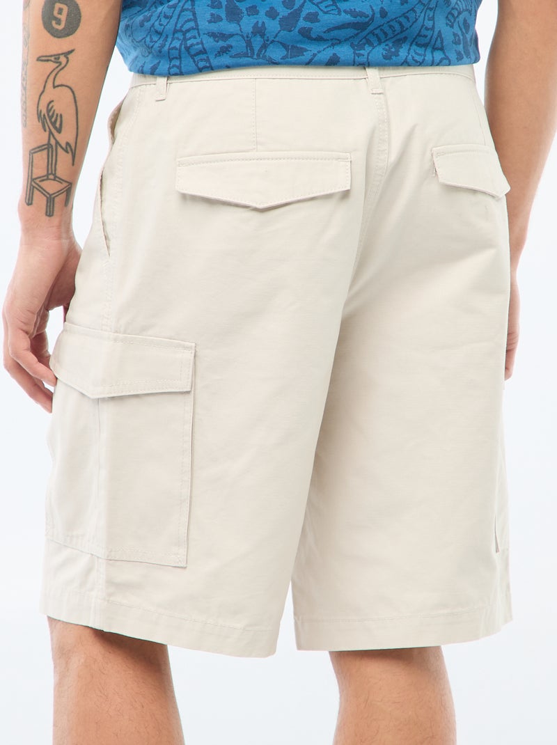 Bermudas tipo chino de sarga lisas multibolsillos Gris - Kiabi