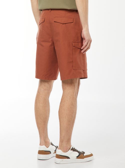 Bermudas tipo chino de sarga lisas multibolsillos - Kiabi