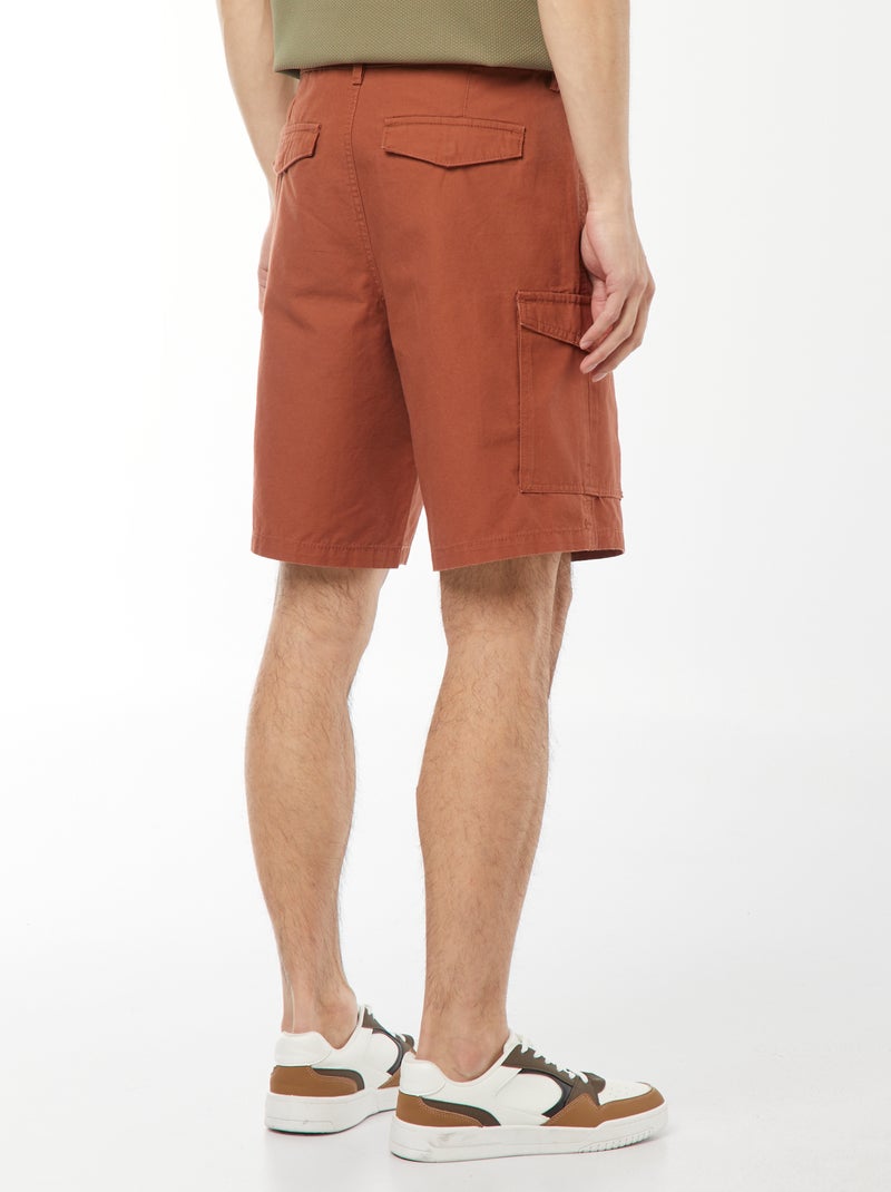 Bermudas tipo chino de sarga lisas multibolsillos Marron - Kiabi