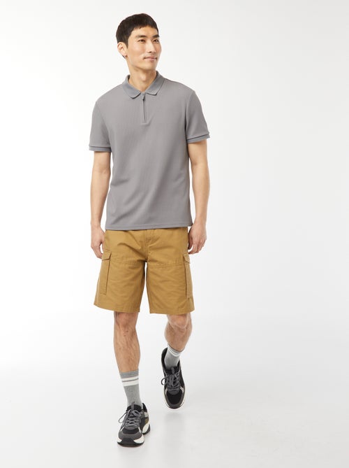 Bermudas tipo chino de sarga lisas multibolsillos - Kiabi