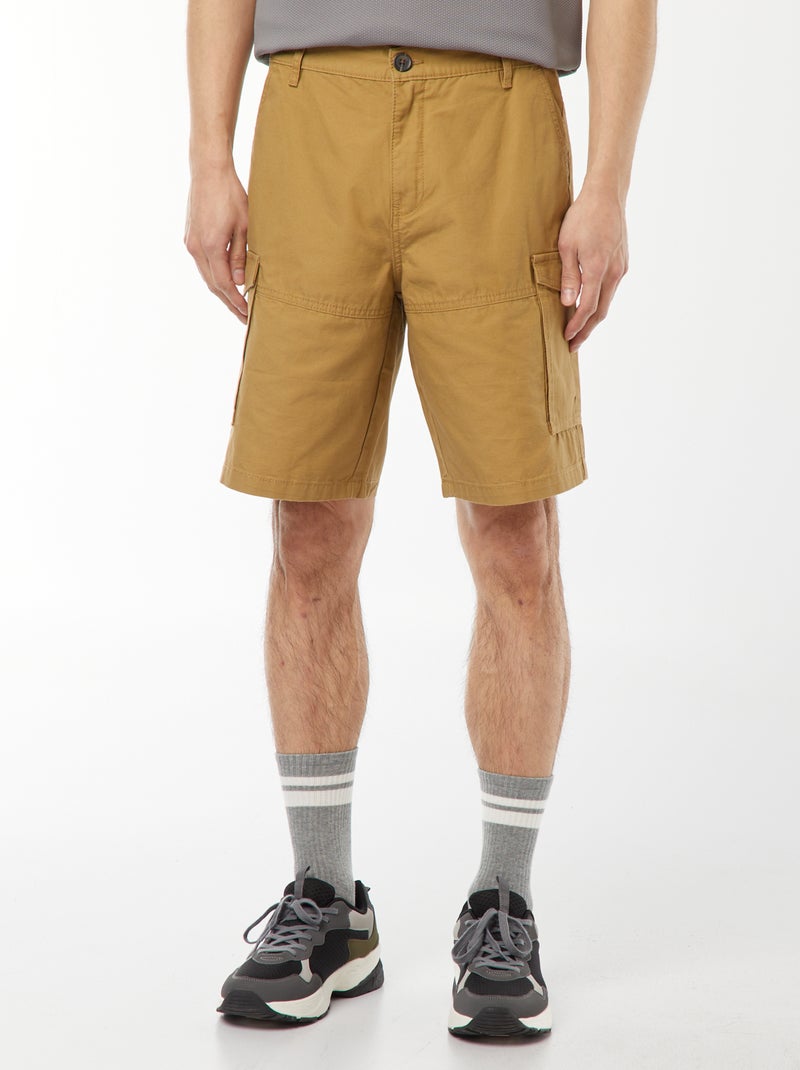 Bermudas tipo chino de sarga lisas multibolsillos Verde - Kiabi