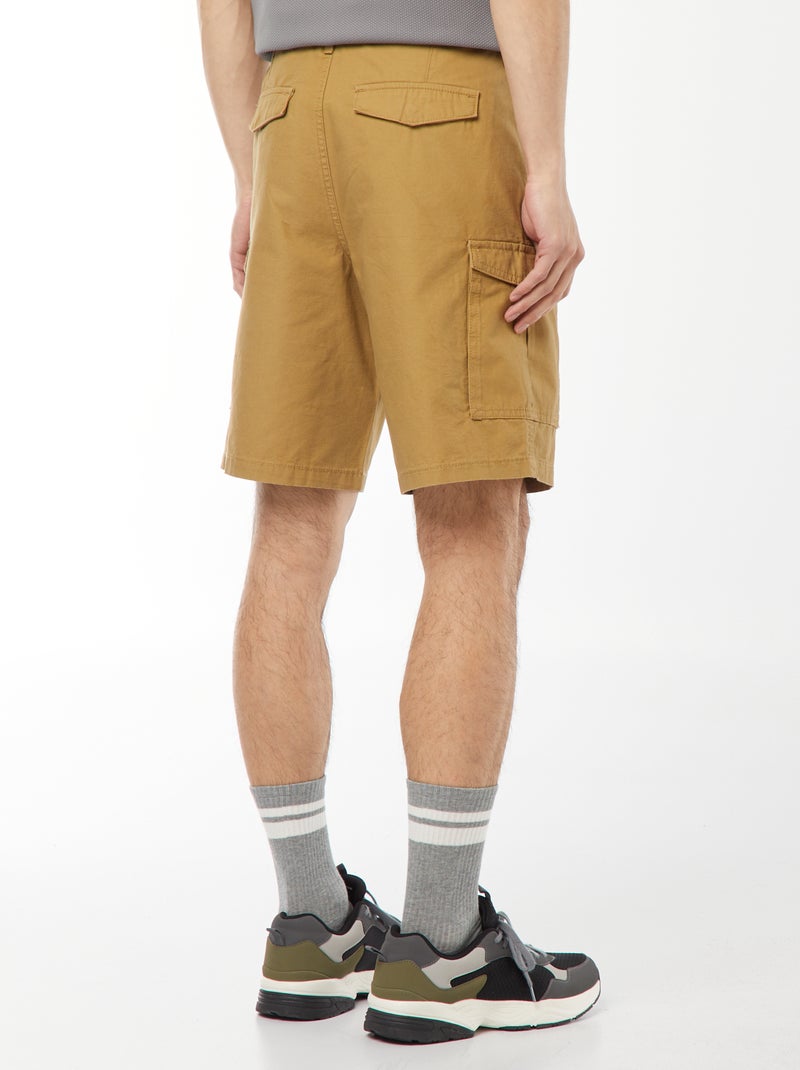 Bermudas tipo chino de sarga lisas multibolsillos Verde - Kiabi