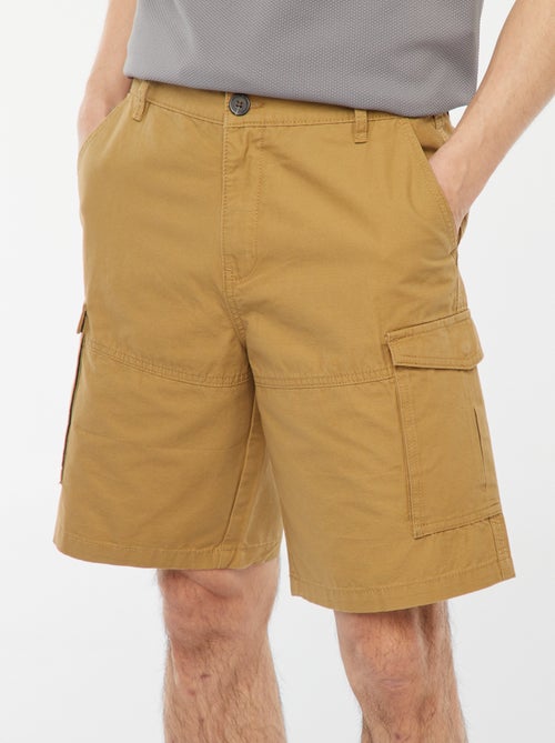 Bermudas tipo chino de sarga lisas multibolsillos - Kiabi