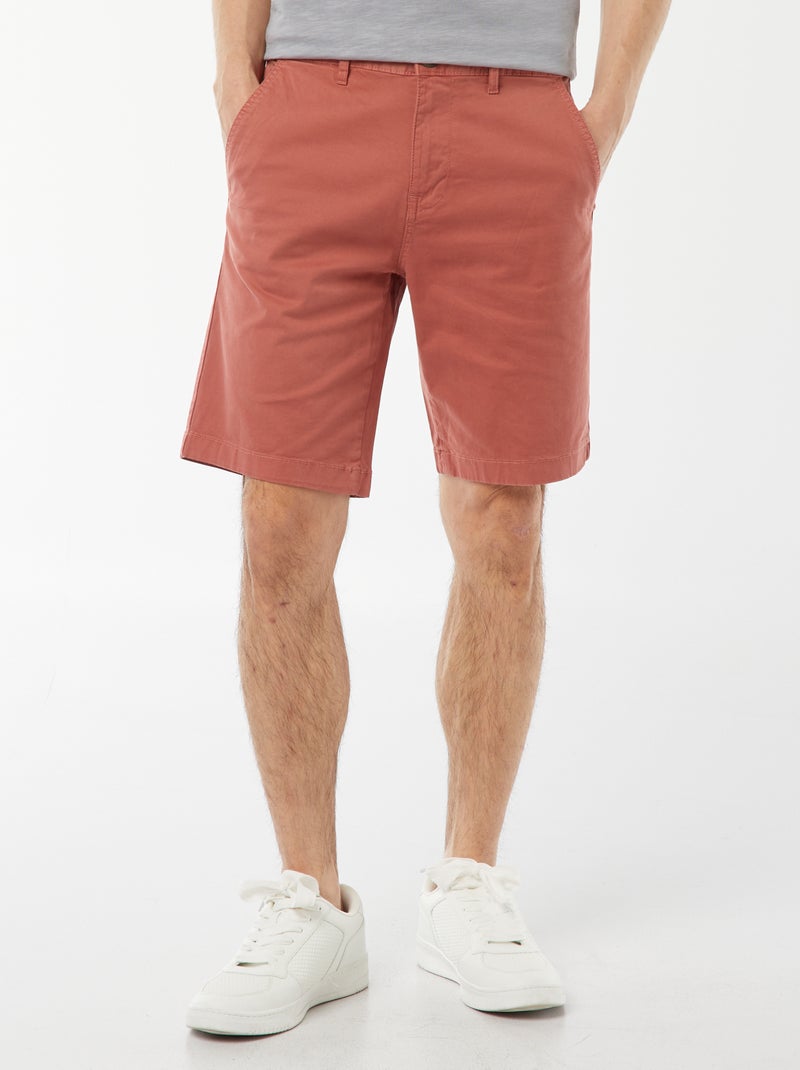 Bermudas tipo chino de sarga lisas Rosa - Kiabi