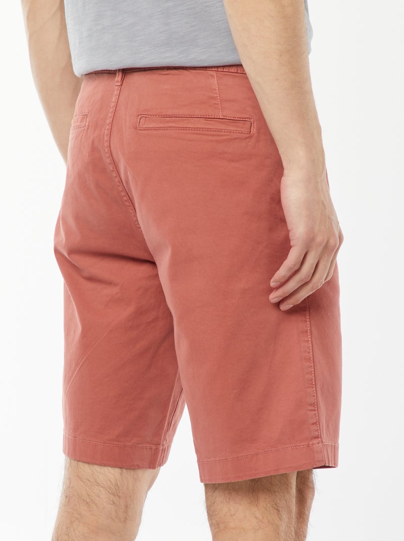Bermudas tipo chino de sarga lisas Rosa - Kiabi