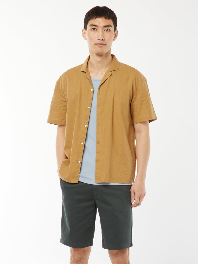Bermudas tipo chino de sarga lisas Verde - Kiabi