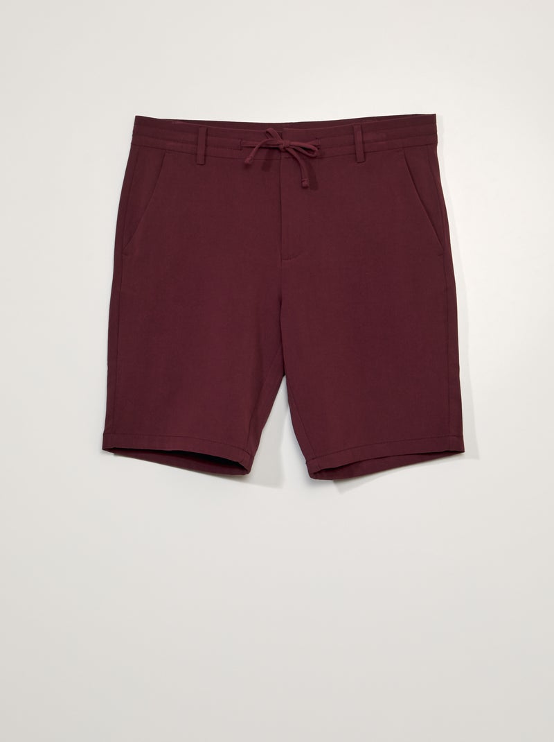 Bermudas tipo chino ligero burdeos oscuro - Kiabi