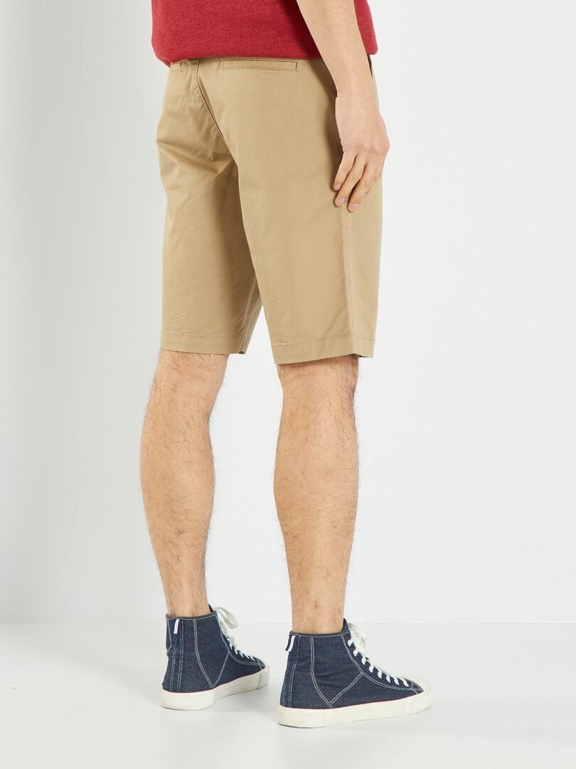Bermudas tipo chino rectas beige de mezclilla - Kiabi