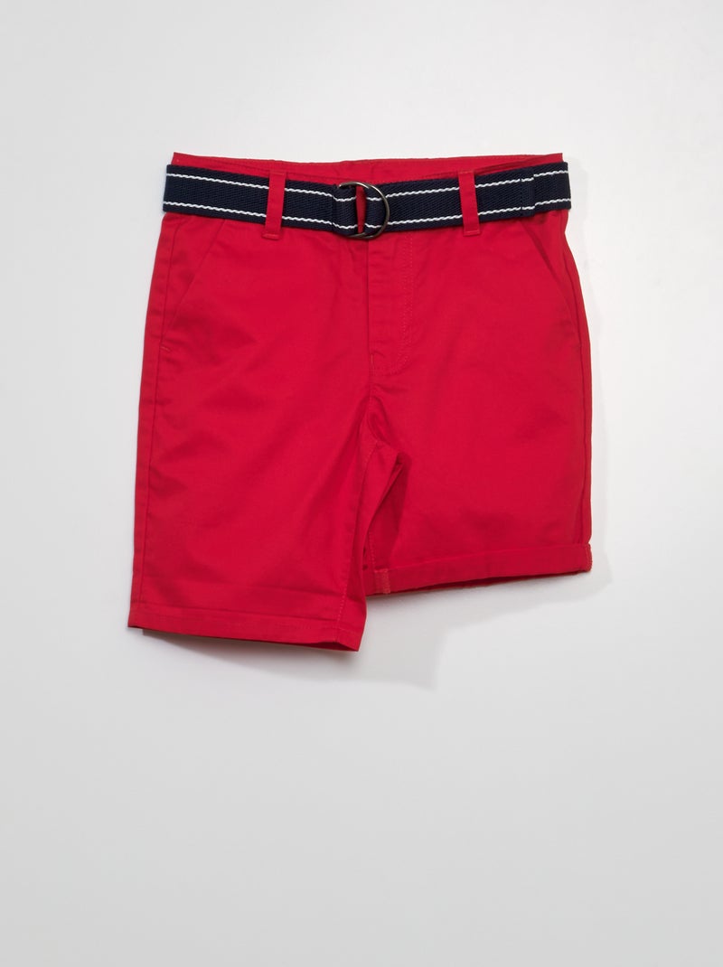 Bermudas tipo chino rojo - Kiabi
