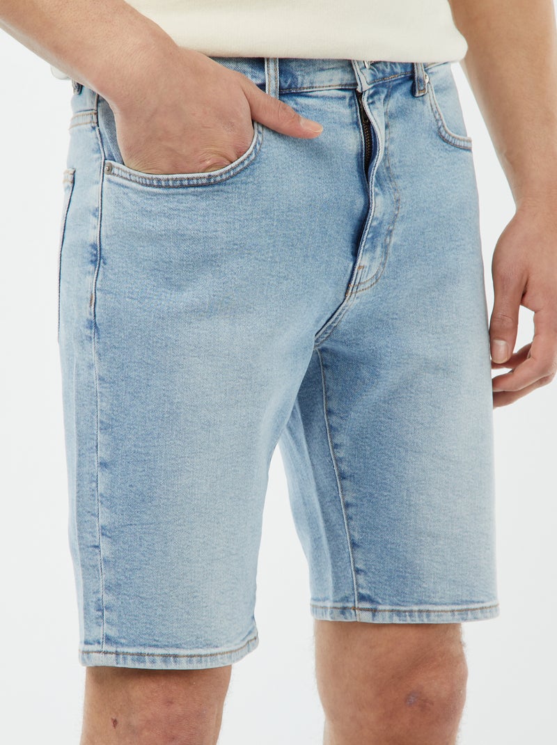 Bermudas vaqueras con 5 bolsillos AZUL - Kiabi