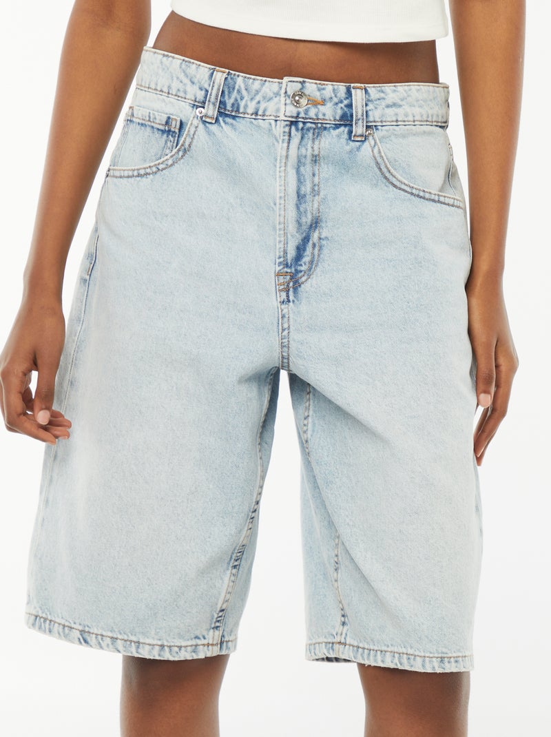 Bermudas vaqueras con 5 bolsillos Azul - Kiabi