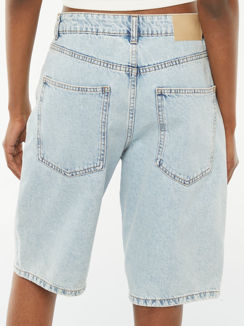 Bermudas vaqueras con 5 bolsillos Azul - Kiabi
