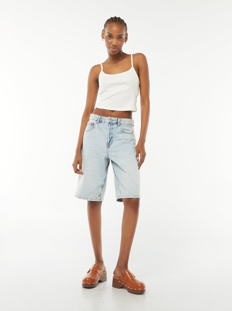 Bermudas vaqueras con 5 bolsillos Azul - Kiabi