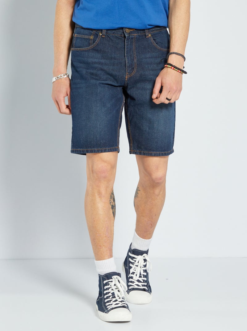 Bermudas vaqueras con 5 bolsillos AZUL - Kiabi