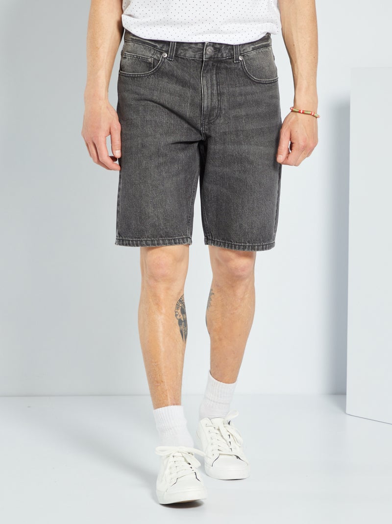 Bermudas vaqueras con 5 bolsillos GRIS - Kiabi