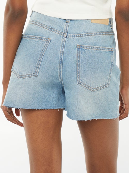 Bermudas vaqueras con 5 bolsillos y strass - Kiabi