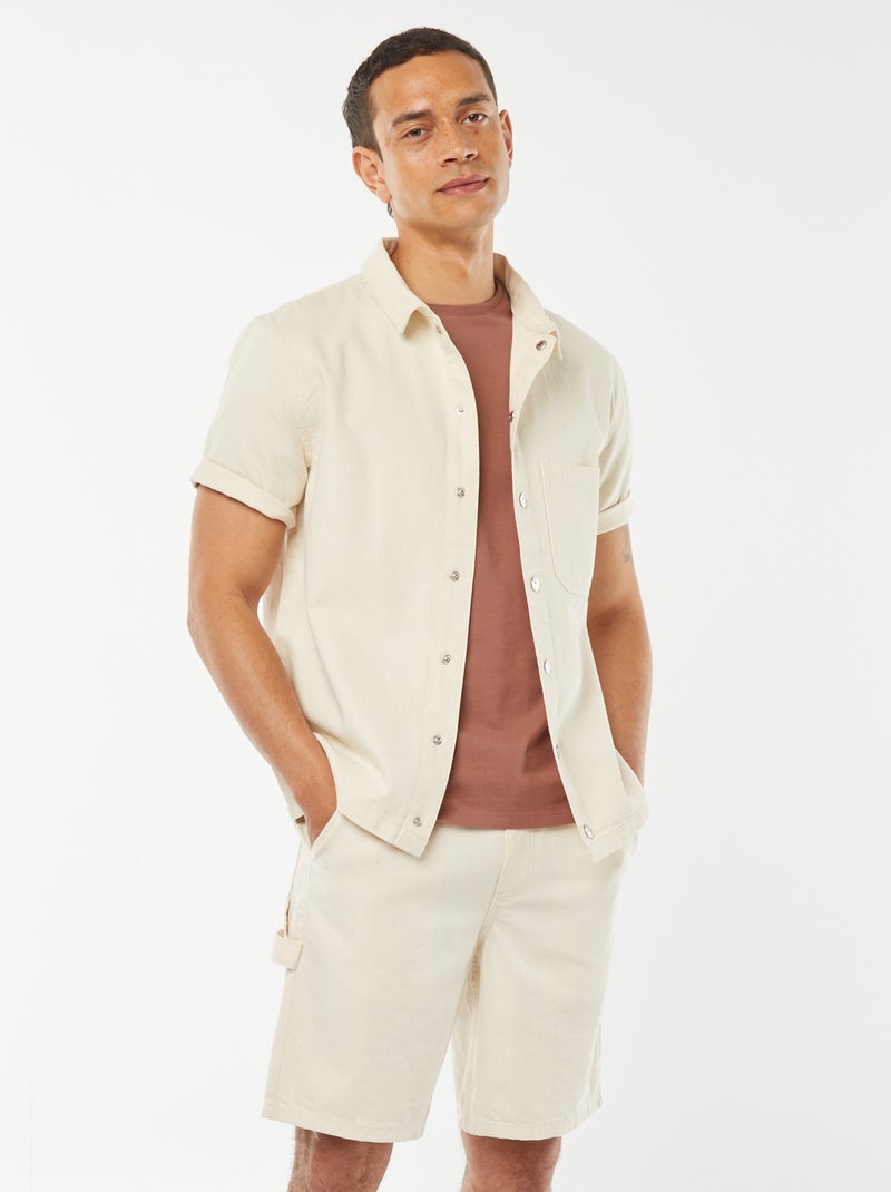 Bermudas vaqueras con bolsillos Blanco - Kiabi