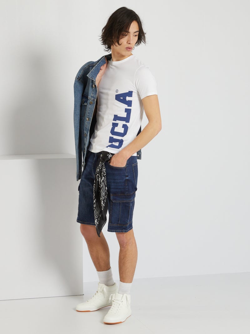 Bermudas vaqueras con bolsillos cargo AZUL - Kiabi